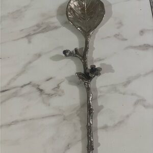 Vtg Metal serving salad spoon 13”